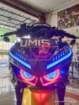 Custom lampu honda vario led new dengan double proji hid plus drl alis sen running AE Cob